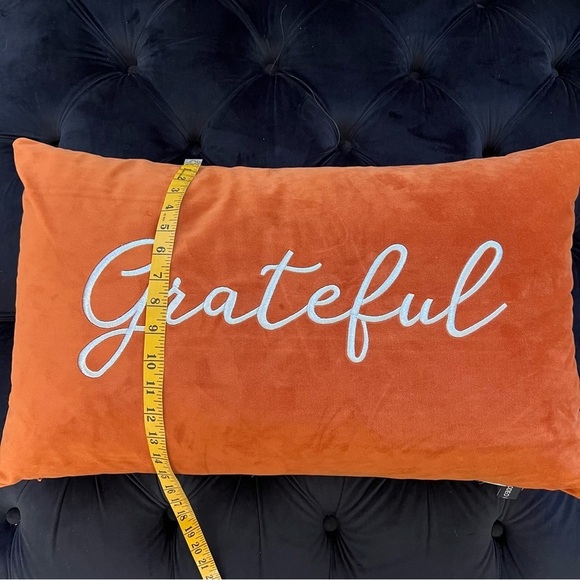 Rodeo Home Grateful Accent Pillow Home Fall Decor Orange Rectangular - Picture 5 of 8
